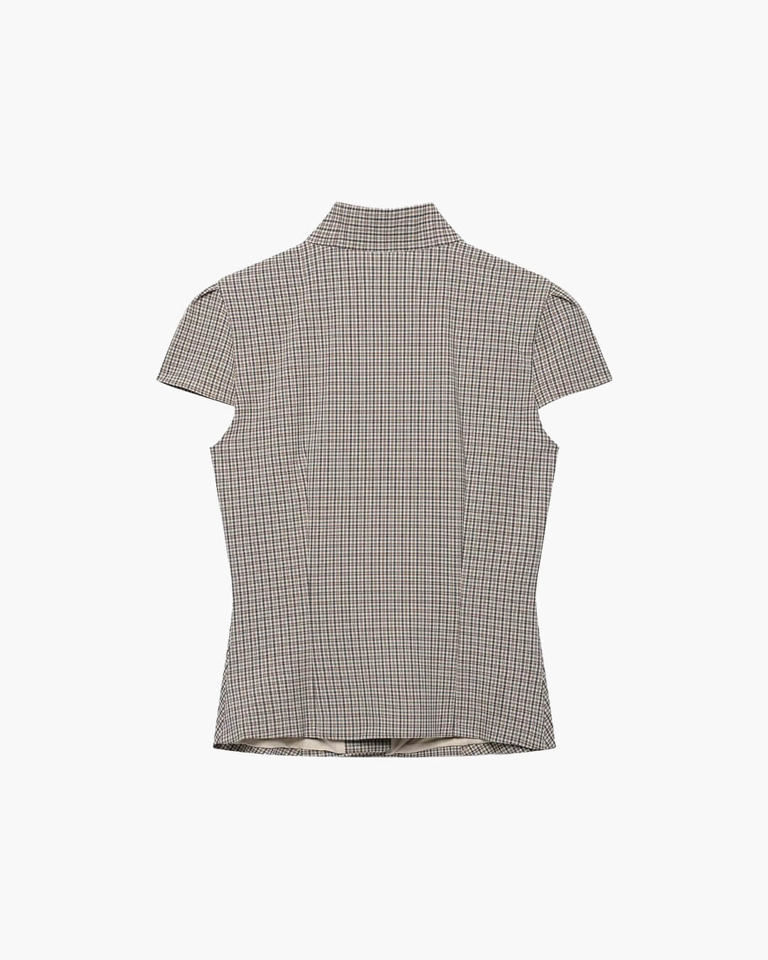 SOKYND Carla High Neck Plaid Fitted Blouse BlouseSOKYND-114967-BLA-S-06679BlackS