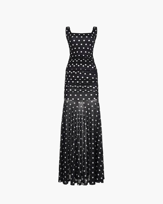 SOKYND Cecile Psychedelic Swirl Bodycon Dress DressBlackL
