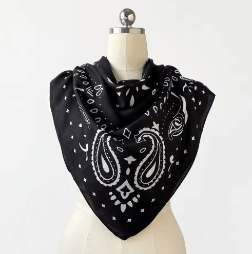 SOKYND Celeste Paisley Knitted Bandana Scarf AccessoriesBlackOne Size