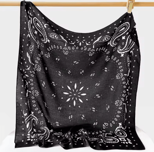 SOKYND Celeste Paisley Knitted Bandana Scarf AccessoriesBlackOne Size