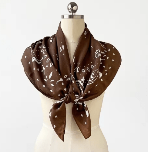 SOKYND Celeste Paisley Knitted Bandana Scarf AccessoriesBrownOne Size