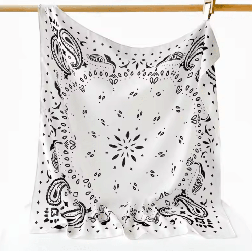 SOKYND Celeste Paisley Knitted Bandana Scarf AccessoriesWhiteOne Size