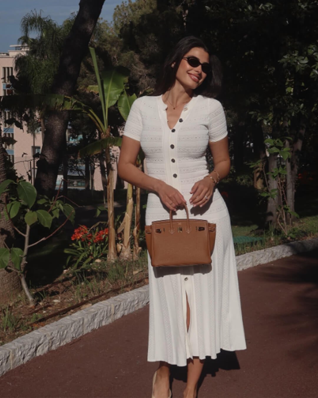 SOKYND Celeste Ribbed Knit Midi Dress DressWhiteXS