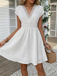 Daniela French Lace V-Neck Fitted Dress