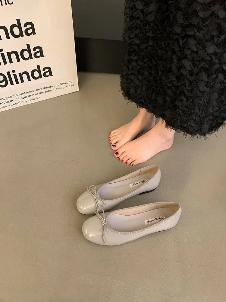SOKYND Delphine Bowtie Ballet Flats ShoesGrey35