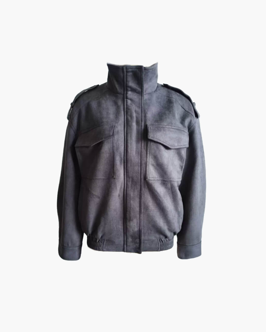 SOKYND Delphine High-Neck Suede Jacket Coats & JacketsSOKYND-561751-CHA-XS-01367CharcoalXS