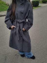 Dolly Long Belted High Collar Coat
