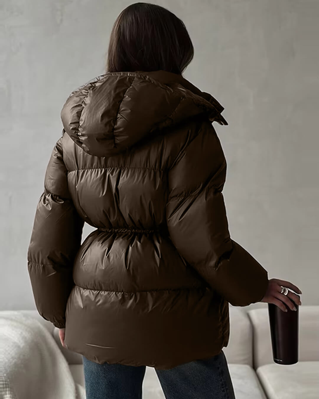 SOKYND Dorothy Drawstring Hooded Puffer Coat Coats & JacketsOQ1767356248751678496BrownM