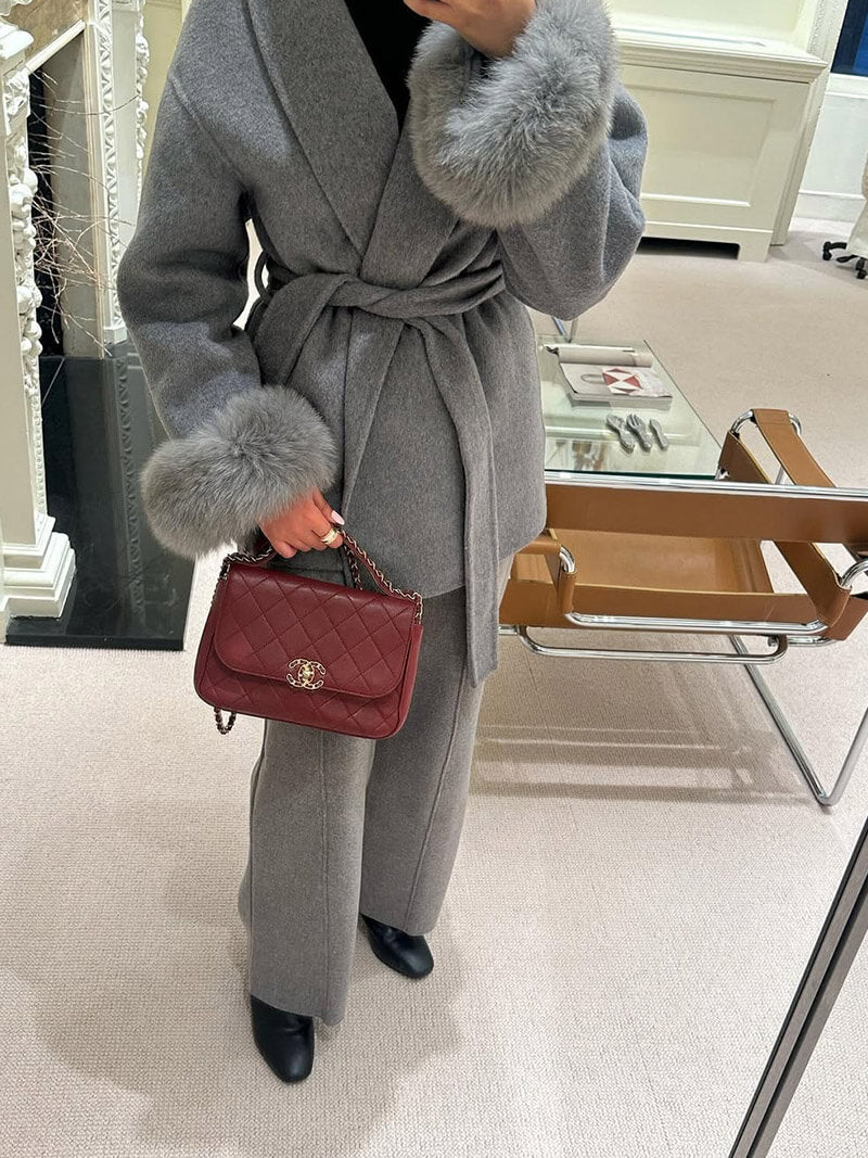 SOKYND Ellianna Faux Fur Coat Coats & JacketsCm1767356248751930600GrayS