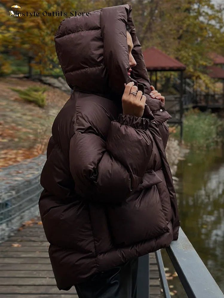 SOKYND Emilia Hooded Puffer Jacket JacketSOKYND-956119-BRO-L-62935BrownL