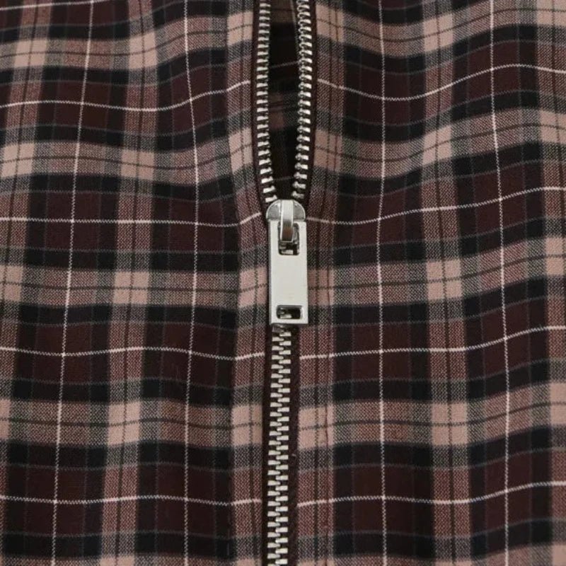 SOKYND Eva High Collar Checked Zip Jacket JacketSOKYND-180887-M-OS-75895M