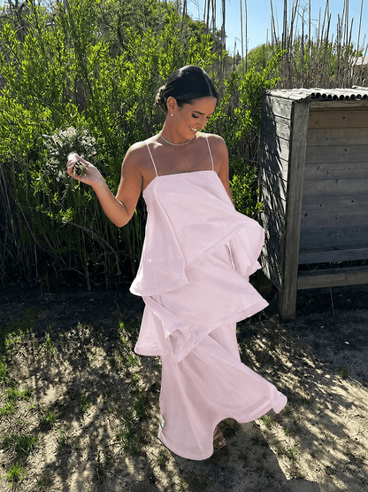 SOKYND Fallon Layered Ruffle Maxi Dress DressSOKYND-624919-PIN-S-82199PinkS