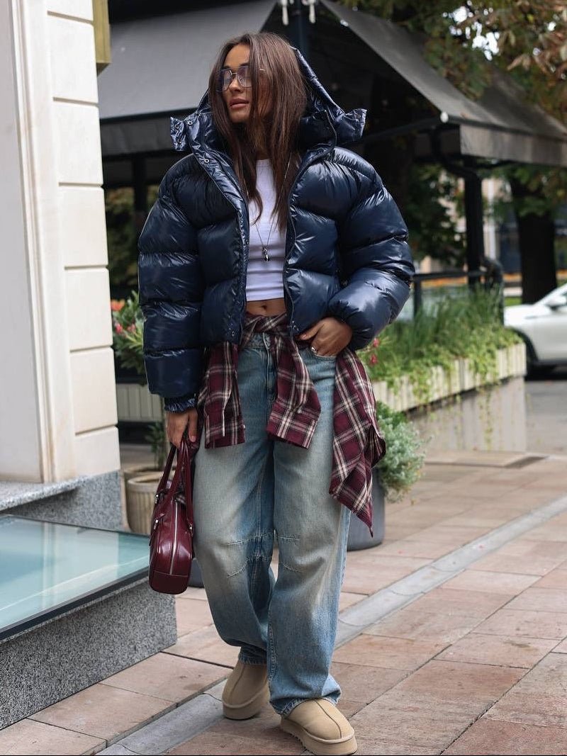 SOKYND Fiona Hooded Glossy Puffer Jacket JacketSOKYND-344727-NAV-S-58935Navy BlueS