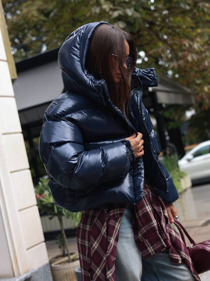 SOKYND Fiona Hooded Glossy Puffer Jacket JacketSOKYND-344727-NAV-S-58935Navy BlueS