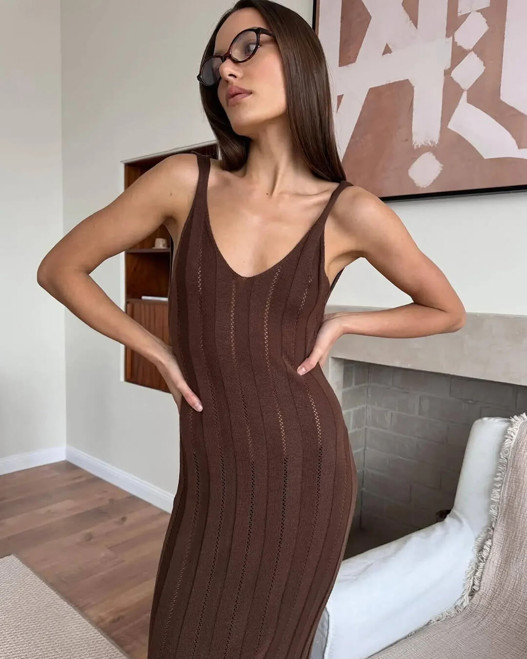 SOKYND Freya Backless Maxi Dress DressesLo1774219786684130886BrownS