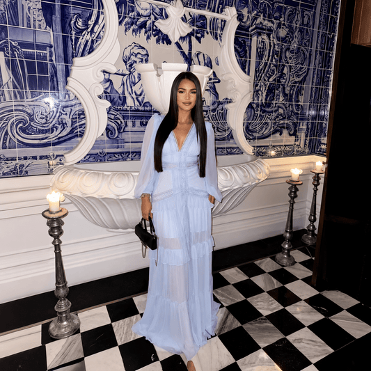 SOKYND Gemma Deep V-Neck Ruffle Maxi Dress DressesSOKYND-360279-LIG-S-42423Light BlueS