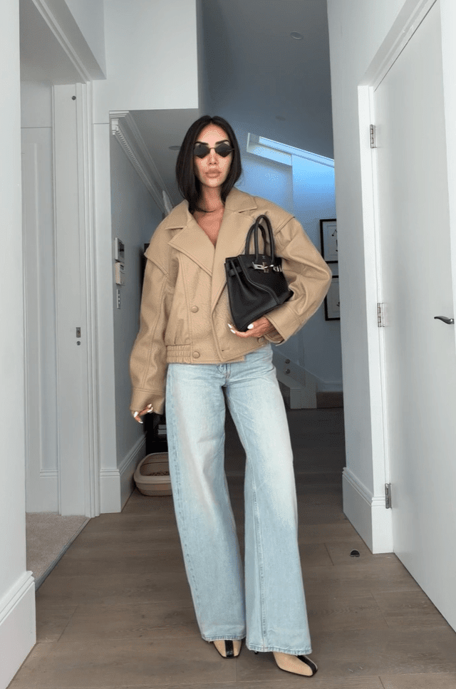 SOKYND Gloria Double Breasted Faux Leather Coat CoatSOKYND-969303-BEI-M-99799BeigeM