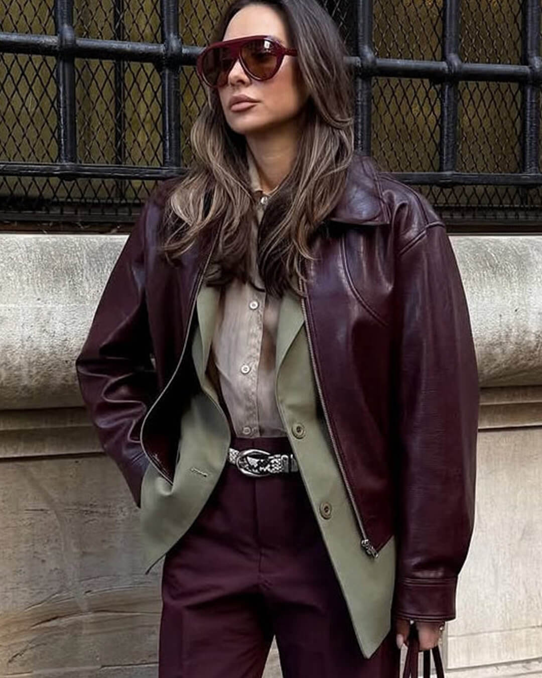 SOKYND Hannah Faux Leather Lapel Jacket JacketSOKYND-120407-WIN-S-51159WineS