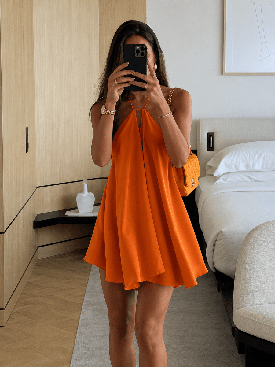 SOKYND Harper Halter Mini Dress DressSOKYND-818775-ORA-XS-30903OrangeXS