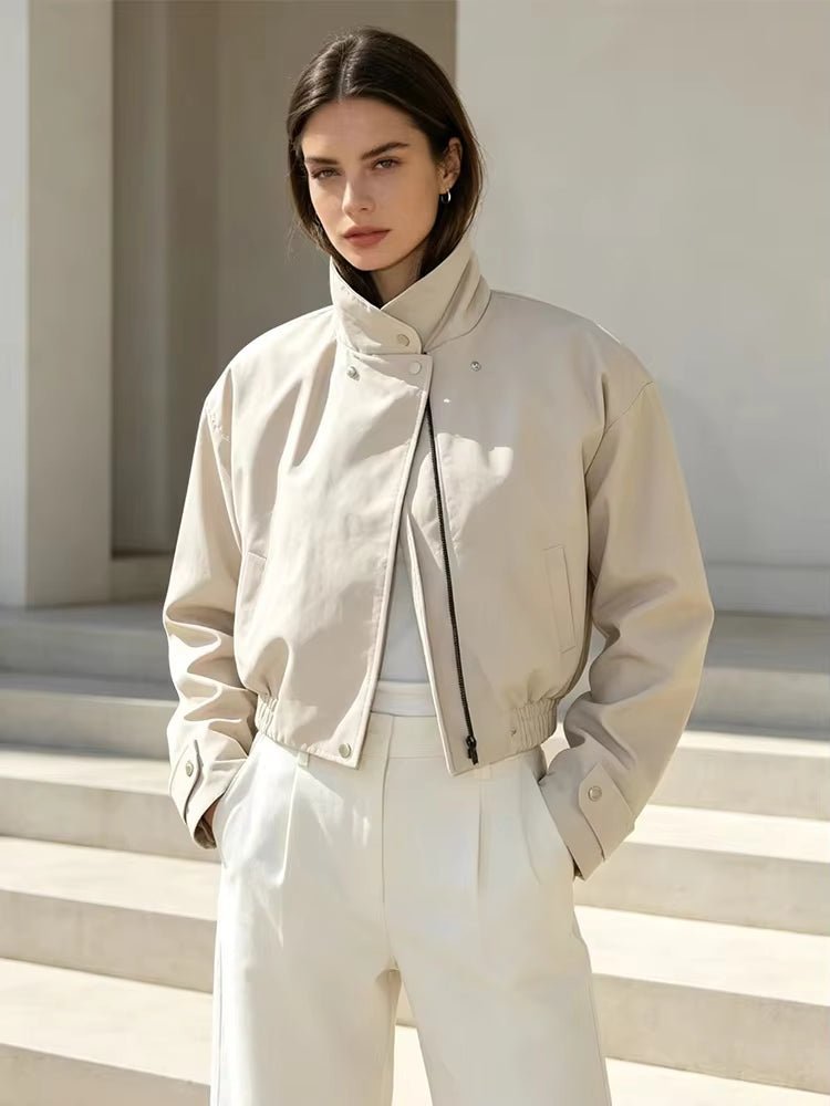 SOKYND Isabel Cropped Bomber Jacket JacketSOKYND-921623-CRE-M-00151CremeM