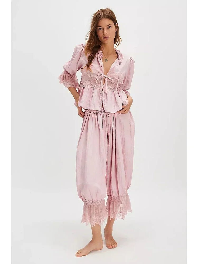 SOKYND Jasmine Lace Lantern Suit Matching SetsSOKYND-950999-PIN-S-45623PinkS