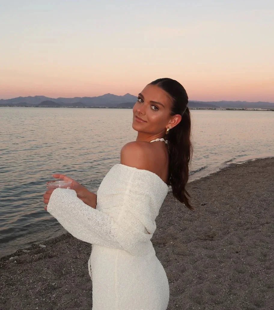 SOKYND Jasmine Off-Shoulder Bodycon Knit Dress DressSOKYND-137175-WHI-XS-04407WhiteXS