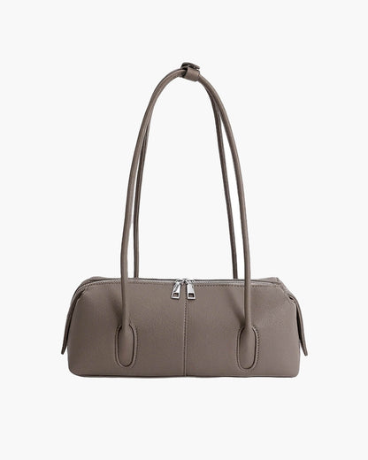 SOKYND Jessica Cylindrical Leather Shoulder Bag BagSOKYND-703639-TAU-OS-45623Taupe-Grey