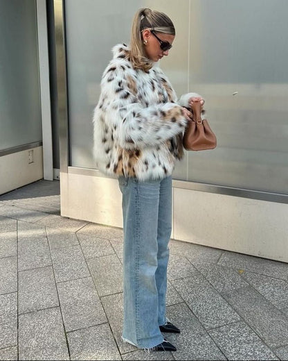 SOKYND Josephine Leopard Faux Fur Coat Coats & Jacketshu1767625273836626982White LeopardXS