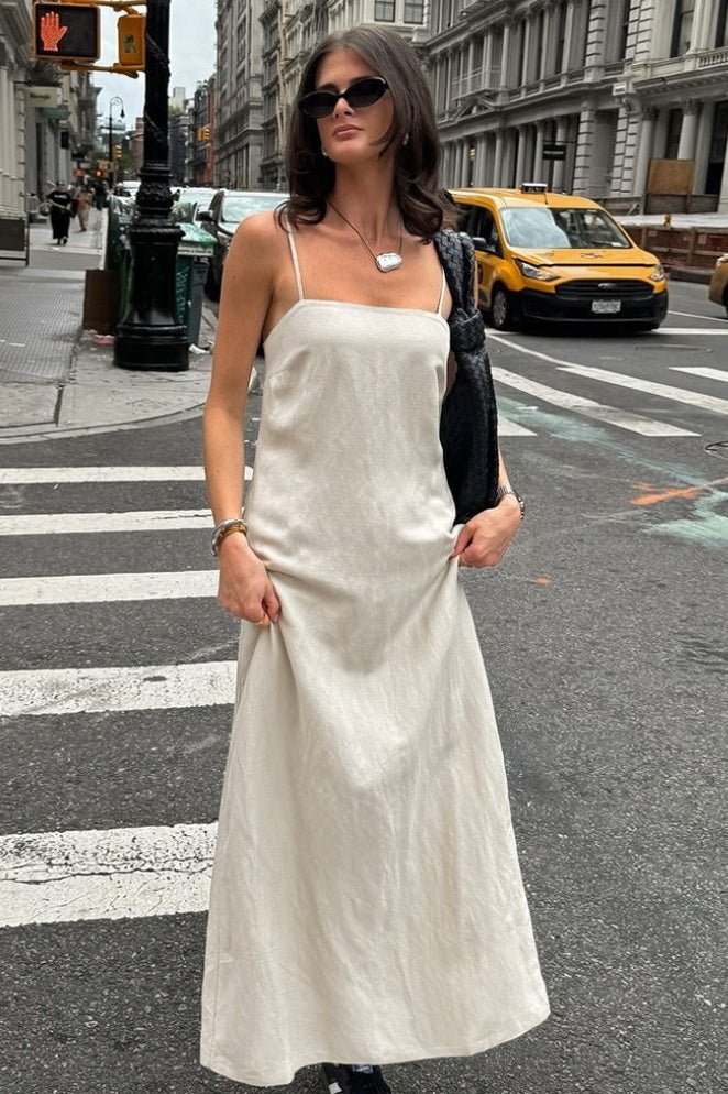 SOKYND Julia Linen - Cotton Loose Maxi Dress DressesVz1774358958882416255CreamS