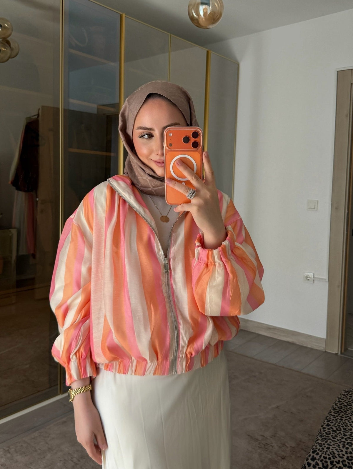SOKYND Julia Striped Bomber Jacket JacketSOKYND-333015-M-OS-47671M