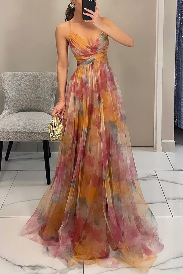 SOKYND Kenza Floral V - Neck Maxi Dress DressOrangeM