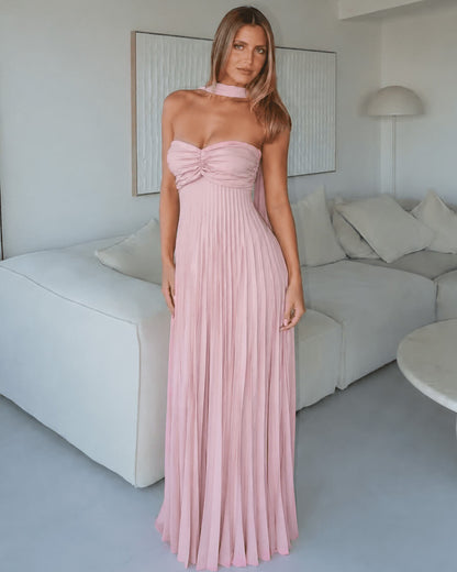 SOKYND Kimberly Mesh Maxi Dress with Scarf DressSOKYND-841111-PIN-XS-86871PinkXS