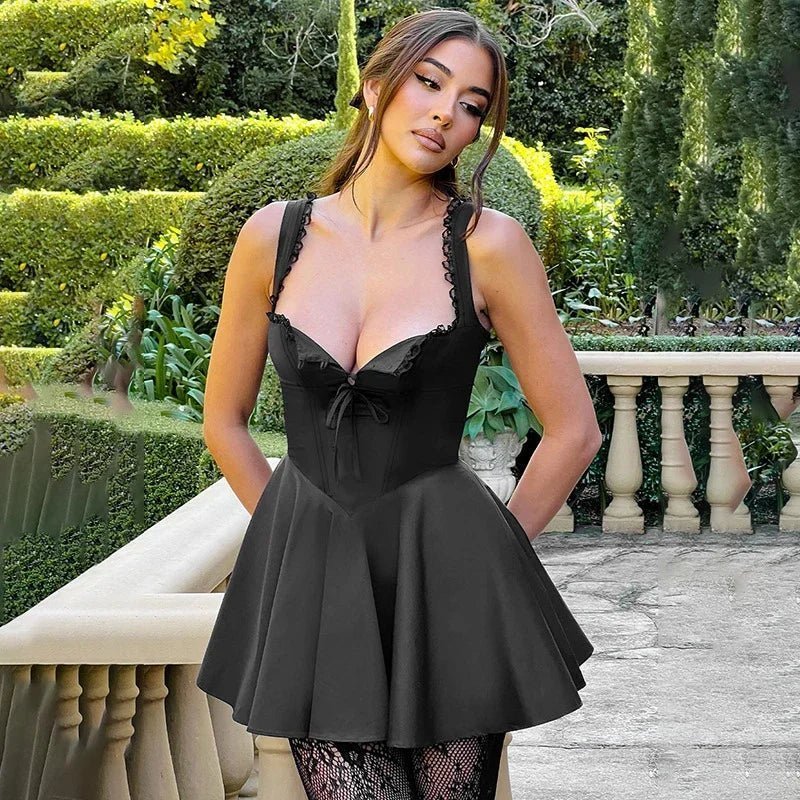 SOKYND Lara Retro Plunge Mini Dress DressSOKYND-497495-BLA-XS-55895BlackXS