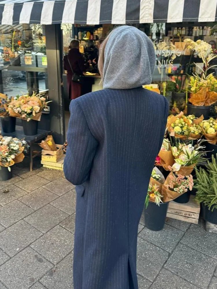 SOKYND Laura Double Breasted Long Coat CoatSOKYND-382231-NAV-S-36215Navy BlueS