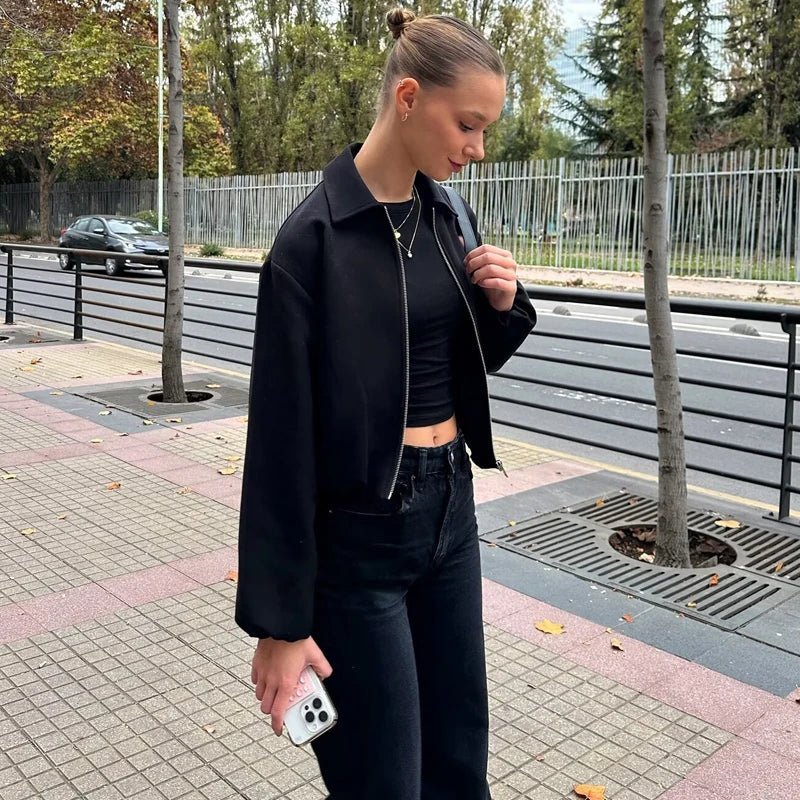 SOKYND Luana Puffed Bomber Jacket Coats & JacketsBlackXS