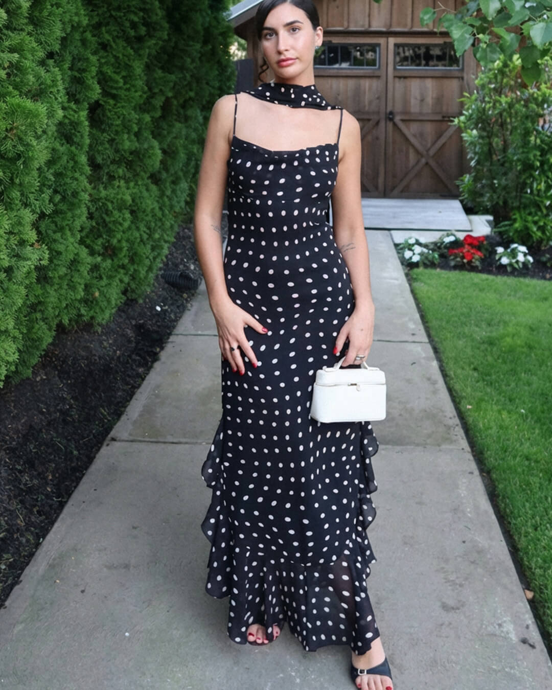 SOKYND Maica Polka Dot Maxi Dress DressL