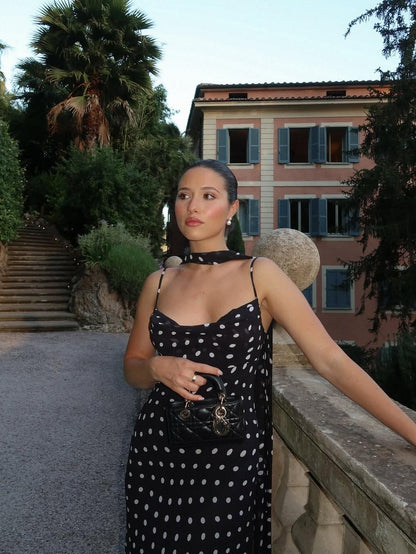 SOKYND Maica Polka Dot Maxi Dress DressL