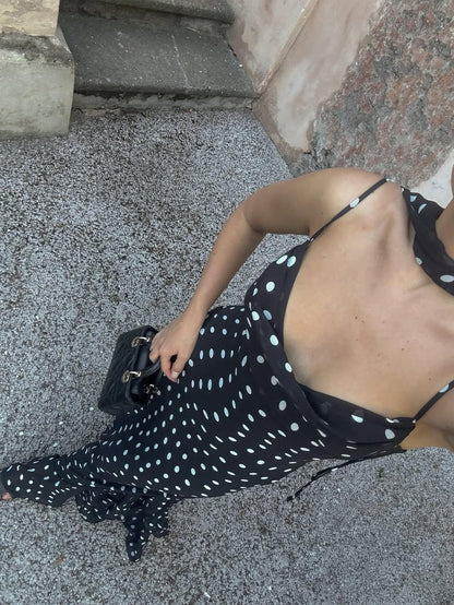 SOKYND Maica Polka Dot Maxi Dress DressL