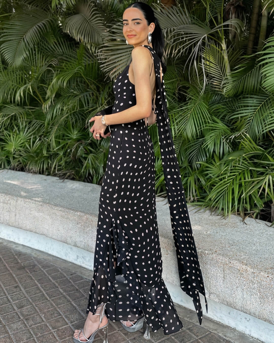 SOKYND Maica Polka Dot Maxi Dress DressL