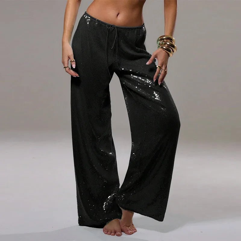 SOKYND Maya Sequin Wide-Leg Trousers PantsSOKYND-476439-BLA-S-88023BlackS