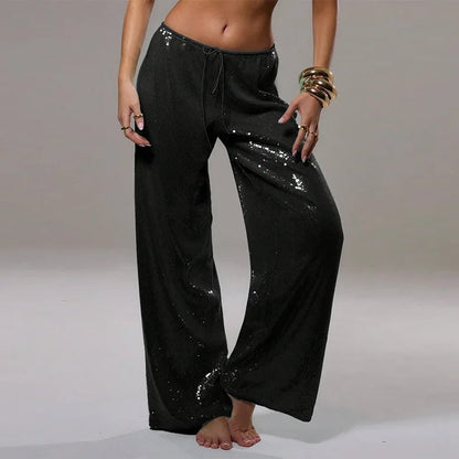 SOKYND Maya Sequin Wide-Leg Trousers PantsSOKYND-476439-BLA-S-88023BlackS