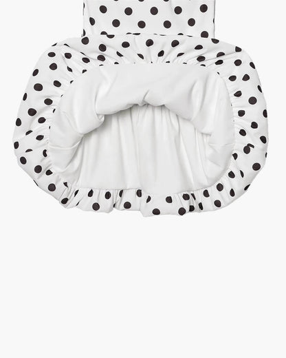 SOKYND Megan Polka Dot Balloon Mini Dress DressWhiteL