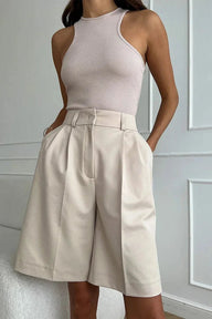 Meghan High Waist Pleated Shorts
