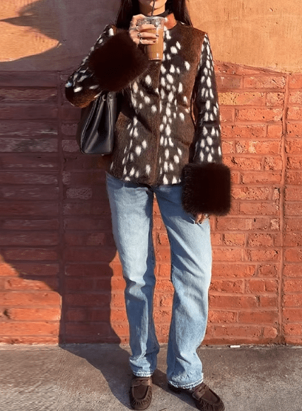 SOKYND Melissa Contrast Cuff Faux Fur Jacket JacketSOKYND-006551-1AS-M-28567BrownM