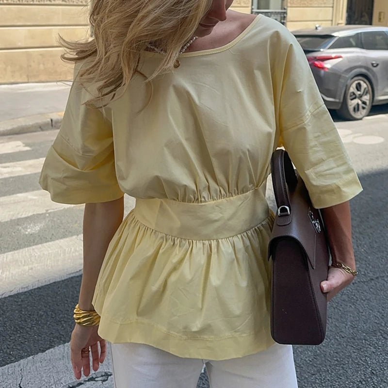 SOKYND Monica Ruffled Backless Blouse BlouseSOKYND-680855-YEL-S-84471YellowS