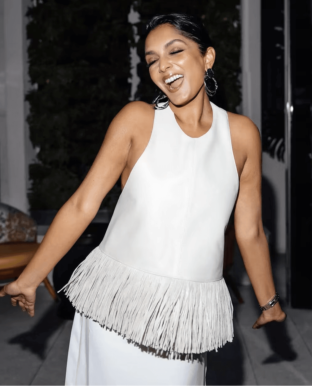 SOKYND Nicole Faux Leather Fringe Halter Top TopSOKYND-728535-BUR-S-64951BurgundyS