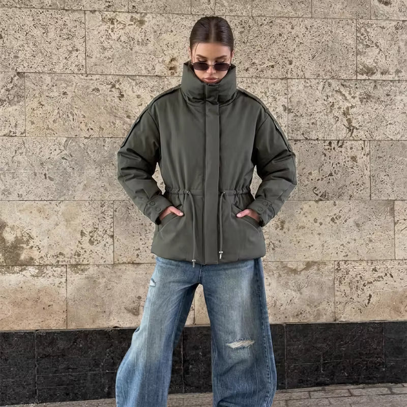 SOKYND Olivia Oversized Drawstring Waist Puffer Jacket JacketSOKYND-246423-OLI-S-32951Olive GreenS