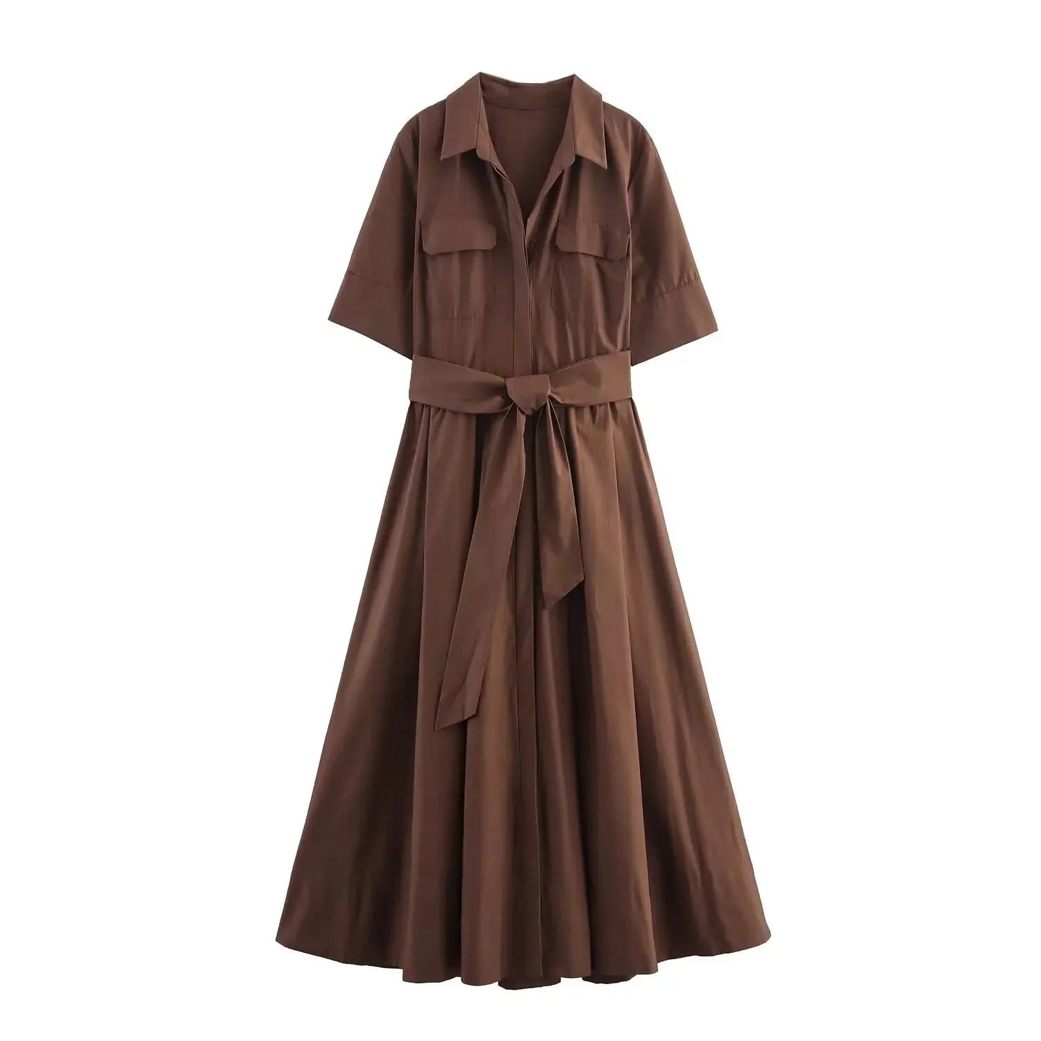 SOKYND Paloma Belted Shirt Midi Dress DressesSOKYND-375255-PIN-XS-00759Pink StripesXS