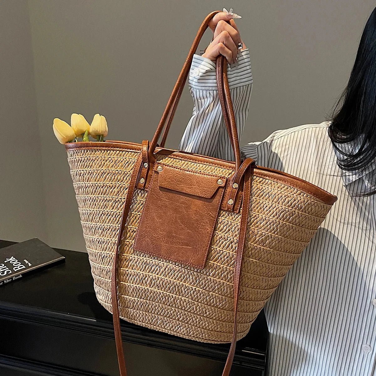 SOKYND Quinn Forest Woven Single - Shoulder Tote BagsBrown