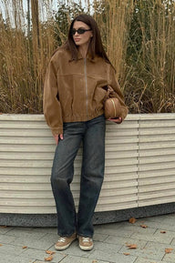 Rose Suede Zip Relaxed Jacket